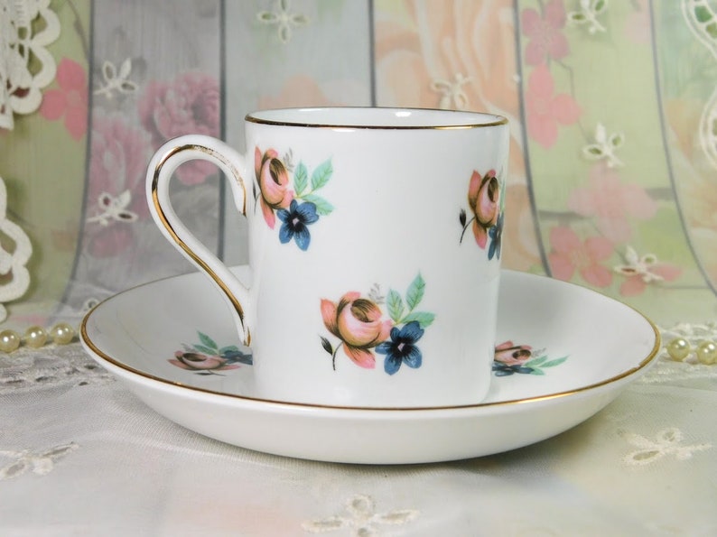 Porcelain Demitasse Cup & Matching Saucer by Royal Grafton Etsy