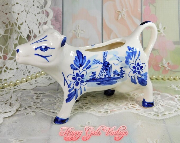 Cow Creamer Pitcher Vintage Porcelain Cow Shaped Creamer Etsy