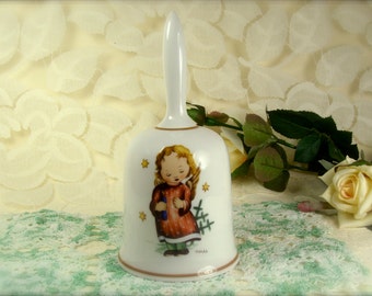 Angel Bell, Vintage Bell with Angel, Limited Addition 1979 Berta Hummel German Porcelain Christmas Angel Bell by Schmid Bros, Christmas Bell