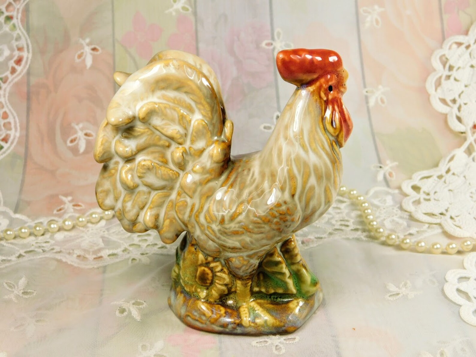Rooster Figurine Ceramic Rooster Figurine Vintage Ceramic Etsy