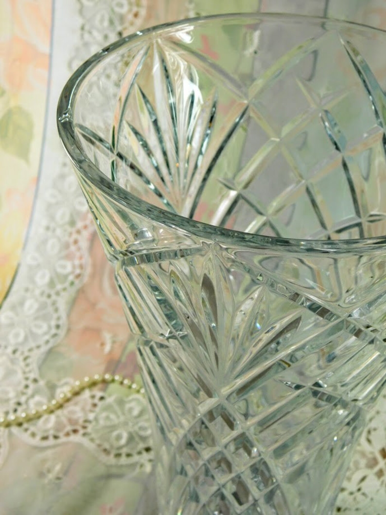 Extra Large Crystal Vase 12 Tall Vintage Leaded Crystal Etsy