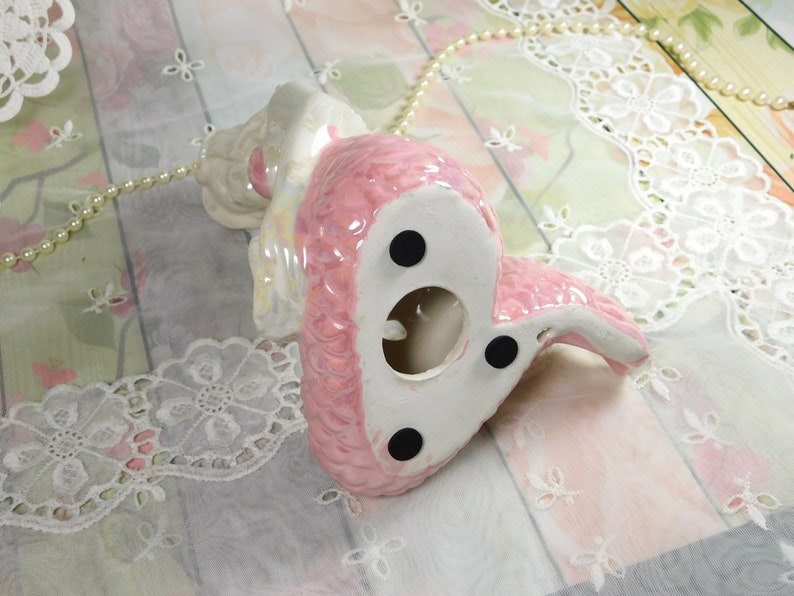 Ceramic Mermaid Figurine Gift Porcelain Mermaid Potpourri Holder Figurine Mermaid Potpourri Bags Holder Pink Lusterware Mermaid Figurine