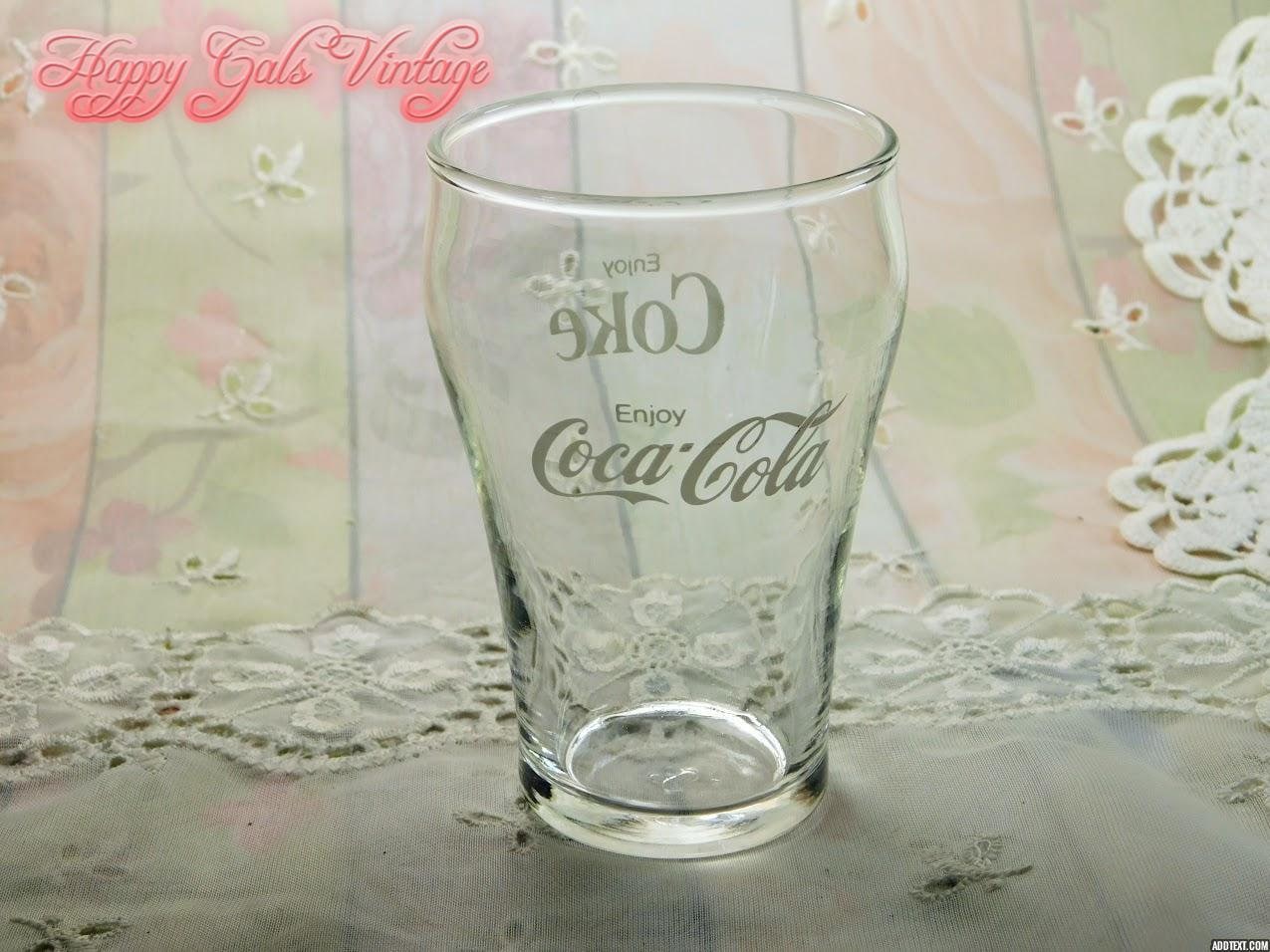 Fun Pair Large Vintage 7 UP Soda Cola Drink Glasses 32oz. Mod Design Pop  Green