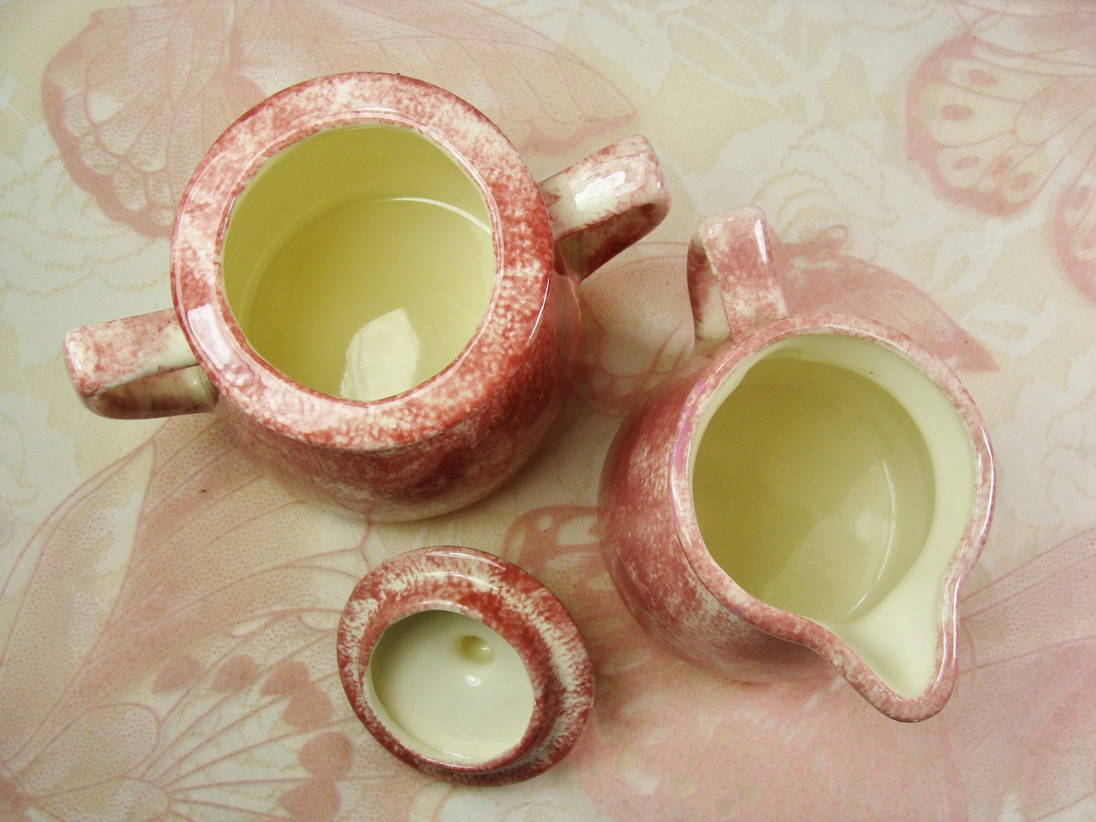 Pink Creamer and Sugar Bowl Set Pink Ceramic Cream and Sugar Etsy