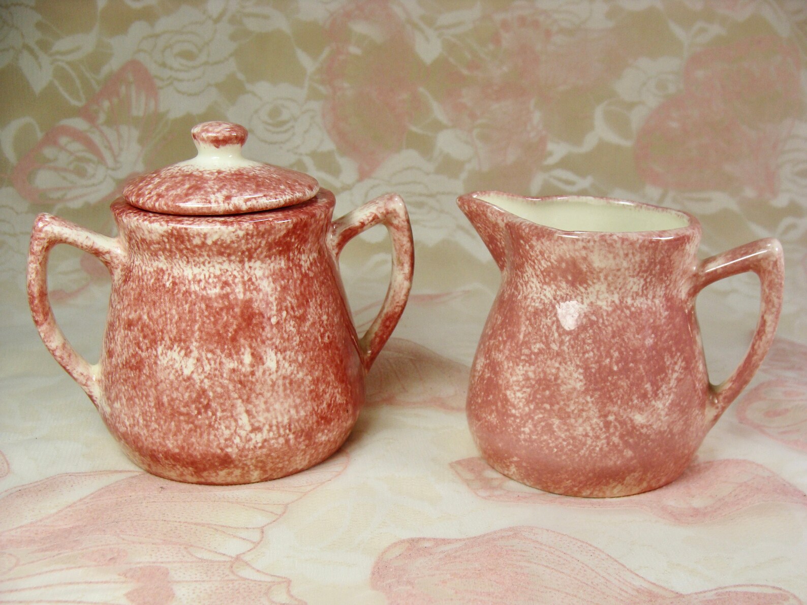 Pink Creamer and Sugar Bowl Set Pink Ceramic Cream and Sugar Etsy