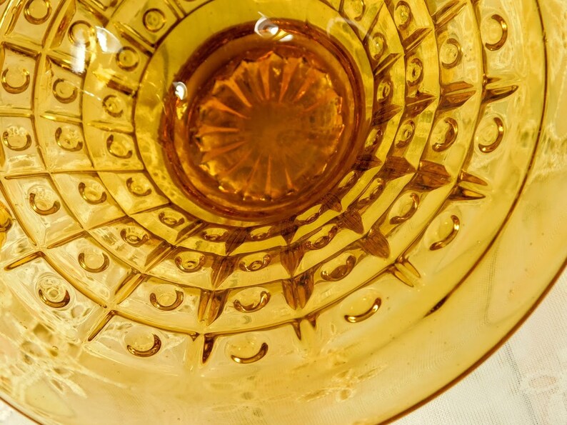 Vintage Glass Basket Amber Yellow Glass Basket Blown Glass Etsy