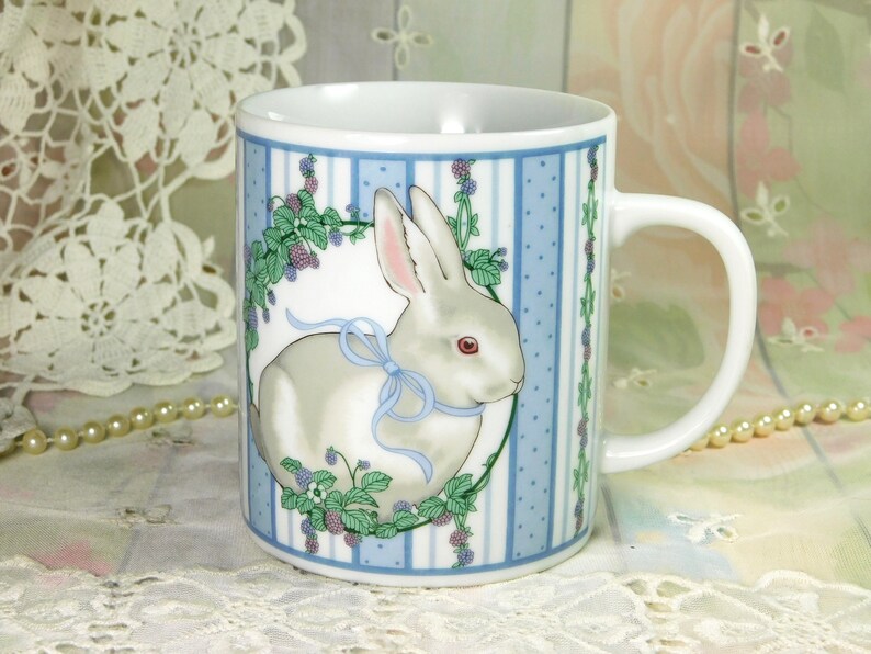 Rabbit Mug Bunny Mug Vintage Bunny Rabbit Mug Ceramic Mug Etsy