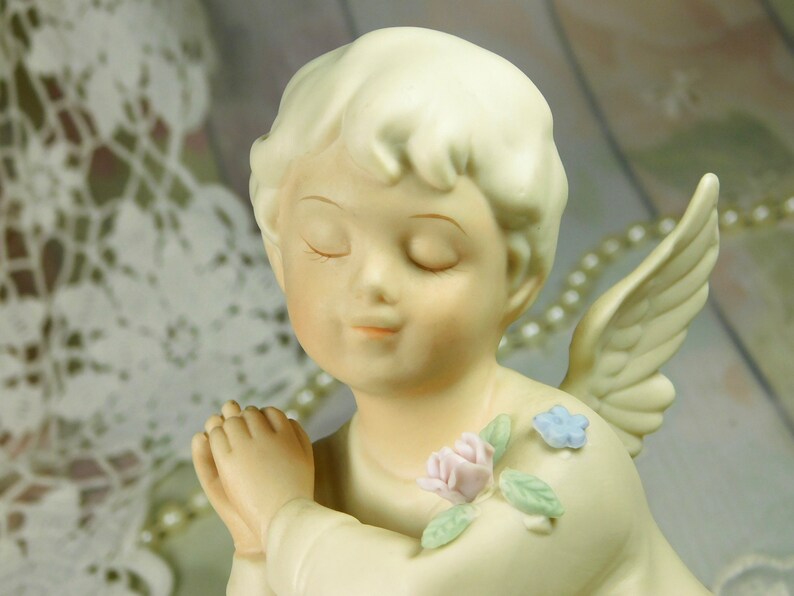Angel Figurines Porcelain Set of Two from Homco Vintage Etsy