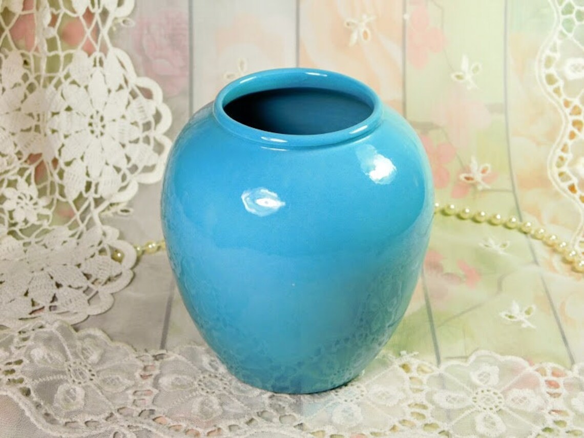 Blue Vase Sky Blue Ceramic Vase Small Baby Blue Vase Little Etsy