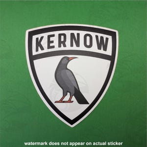 Klistermärke för Kernow Chough, korniska språket, 10 x 9 cm, väderbeständigt dekal