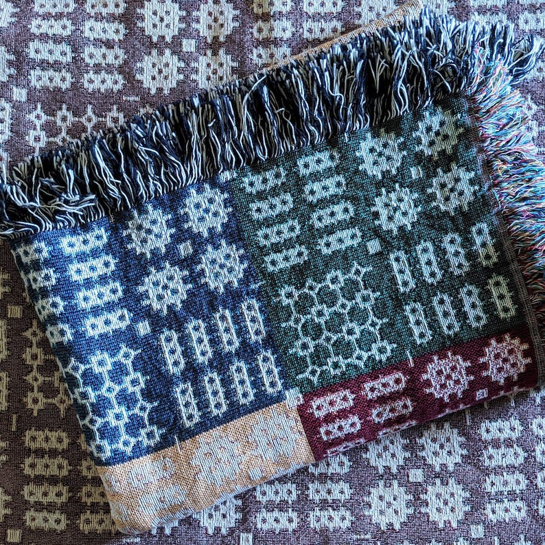 Traditional Welsh Style Woven Blanket Carthen Cymraeg 100 Etsy UK