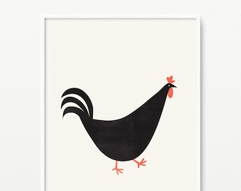 Printable Rooster Nursery Wall Art- Kids room decor- Pdf+Jpeg- 8"x10"- Instant Download- (AP-035)