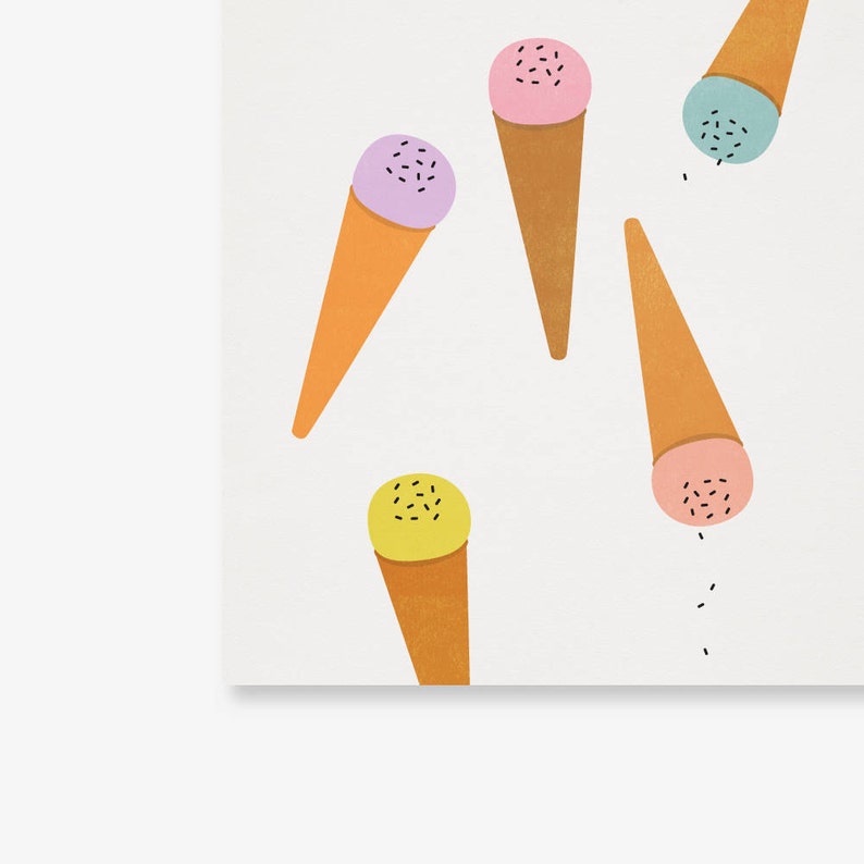 Ice Cream Poster Pastel Nursery Art Print