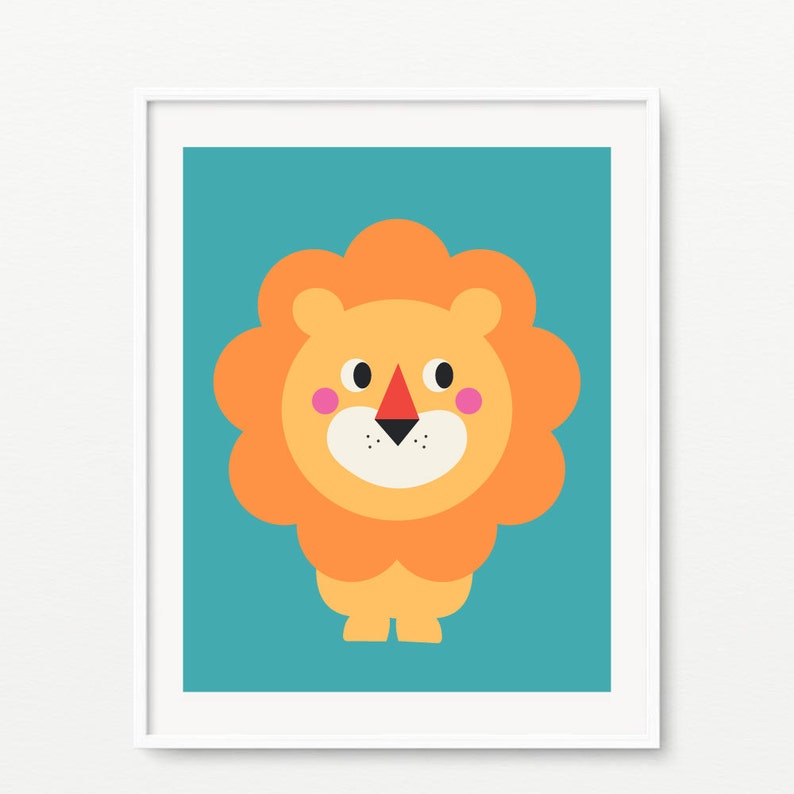 Printable Lion Kids room decor PdfJpeg 8x10 Instant Download AP-051 image 1