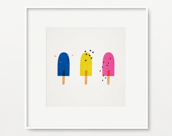Printable Popsicles Nursery Wall Art- Pdf+Jpeg- 8" x 8"- Instant Download- (AP-006-1)