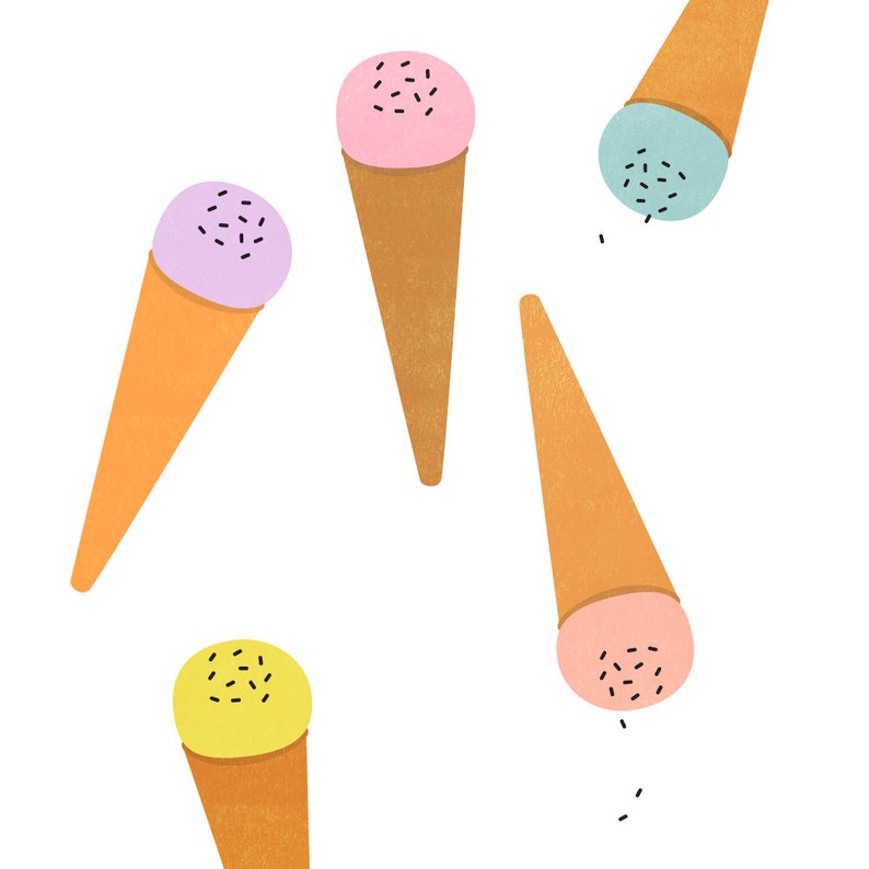 Ice Cream Poster Pastel Nursery Art Print