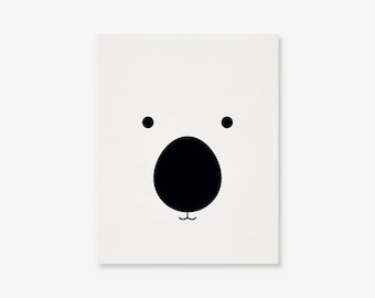 Bear nursery printable- Black and white kids room decor- 8x10 inches-  pdf + jpeg- INSTANT DOWNLOAD- (AP-061)