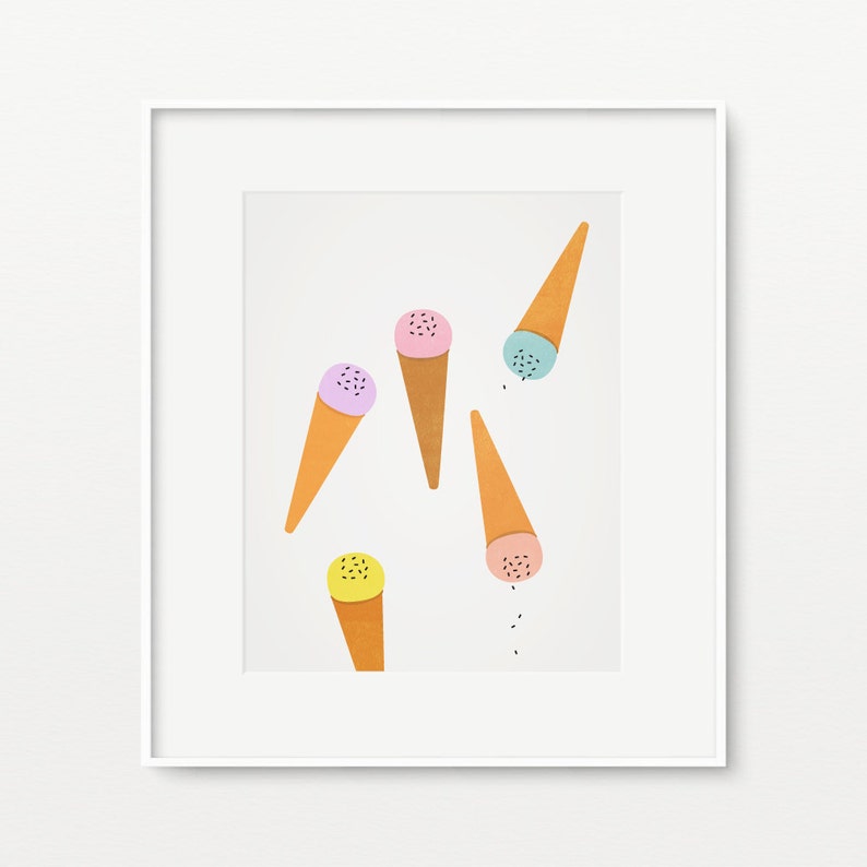 Ice Cream Poster Pastel Nursery Art Print