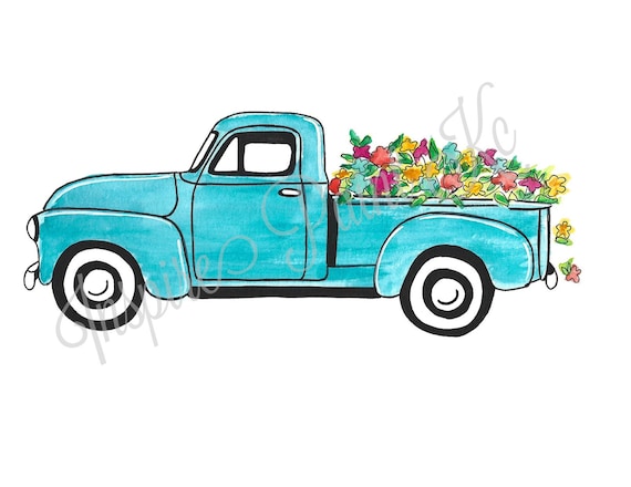 Free Free 193 Vintage Truck With Flowers Svg SVG PNG EPS DXF File