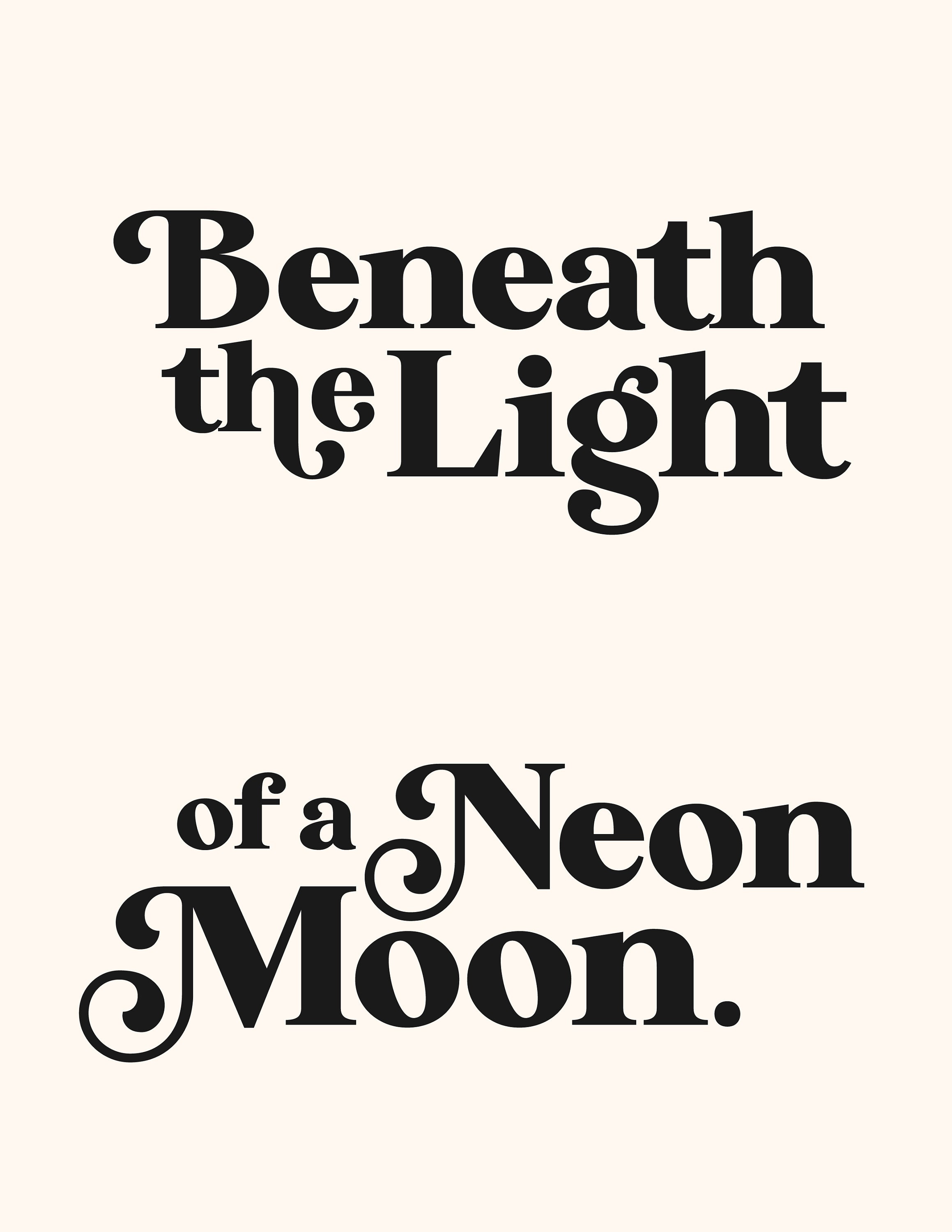 Neon Moon Print Midcentury Lyric Print Etsy
