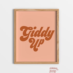 Giddy Up Peach Print, Western Inspired Print