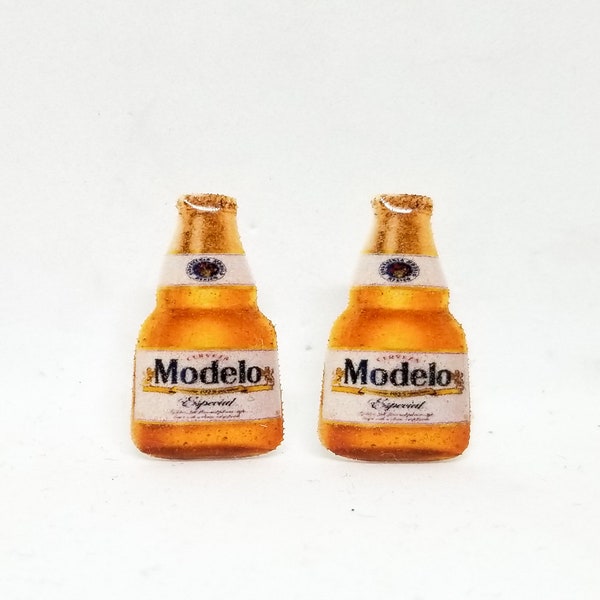Modelo earrings (beer earrings, cerveza)