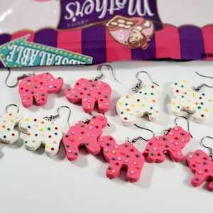 Frosted Animal Cookies Earrings (circus cookies, cookie earrings)