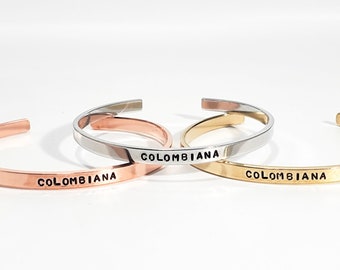 Colombiana skinny cuff bracelet- gold, silver, or rose gold (colombiana bracelet)