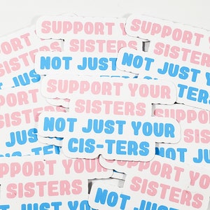Support your sisters not just your cis-ters sticker (feminist sticker, trans sticker)
