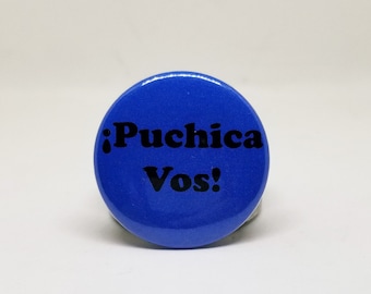 puchica vos button pin (latinx pin, latino pin, central america pin, el salvador, guatemala pin)