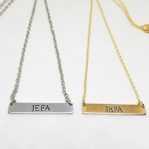 jefa bar necklace - gold and silver (horizontal bar, jefa, la jefa)