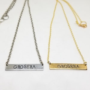 grosera bar necklace-gold and silver (horizontal bar, grosera, rude)