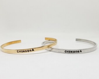 chingona skinny cuff bracelet- silver,gold, rose gold(chingona bracelet, chingona bangle)