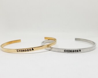 chingona skinny cuff bracelet- silver,gold, rose gold(chingona bracelet, chingona bangle)
