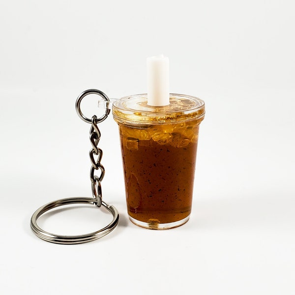 Iced Coffee shaker keychain (coffee keychain, ice coffee charm)