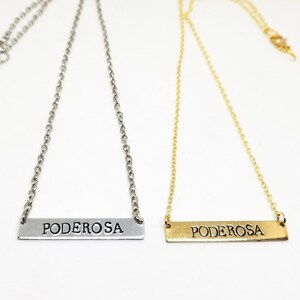 poderosa bar necklace- gold and silver (horizontal bar, poderosa, powerful necklace)