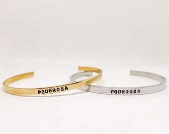 poderosa skinny cuff bracelet-gold,silver, rose gold (poderosa bangle)