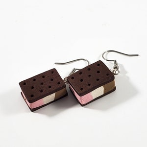 Ice Cream Sandwich earrings (ice cream earrings, sandwich earrings, dessert earrings)