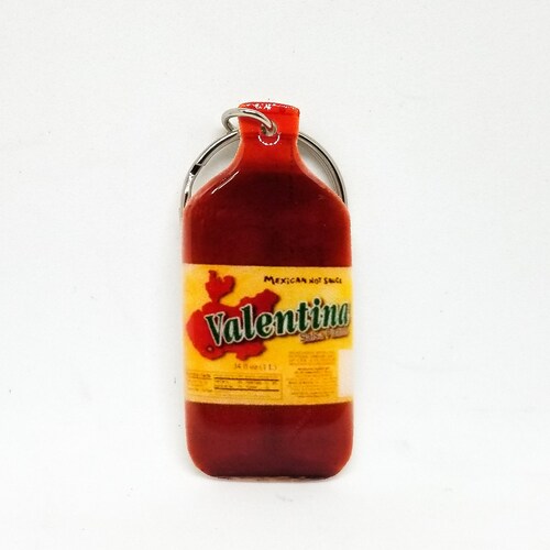 valentina hot sauce keychain latinx etsy