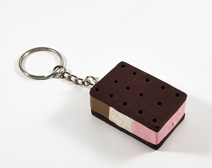 Ice Cream Sandwich keychain (ice cream keychain)