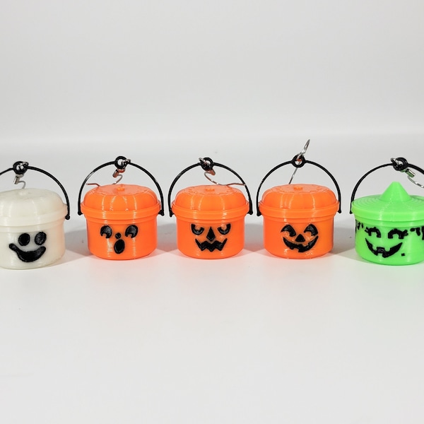 Halloween bucket earrings ( Halloween pails earrings, vintage Halloween earrings, Halloween Vintage buckets)