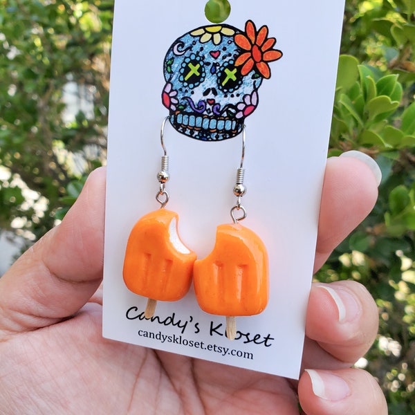 Orange creamsicle earrings (popsicle earrings, orange popsicle earrings, ice cream earrings, dessert earrings)