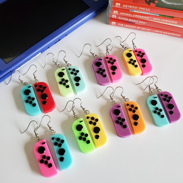 Joy-Con Switch Earrings (gamer earrings, game controller earrings, video game controller earrings, video game earrings)