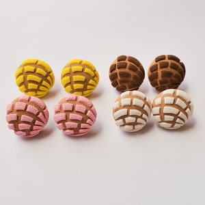 Concha earrings (pan dulce earrings, mexican sweet bread earrings)