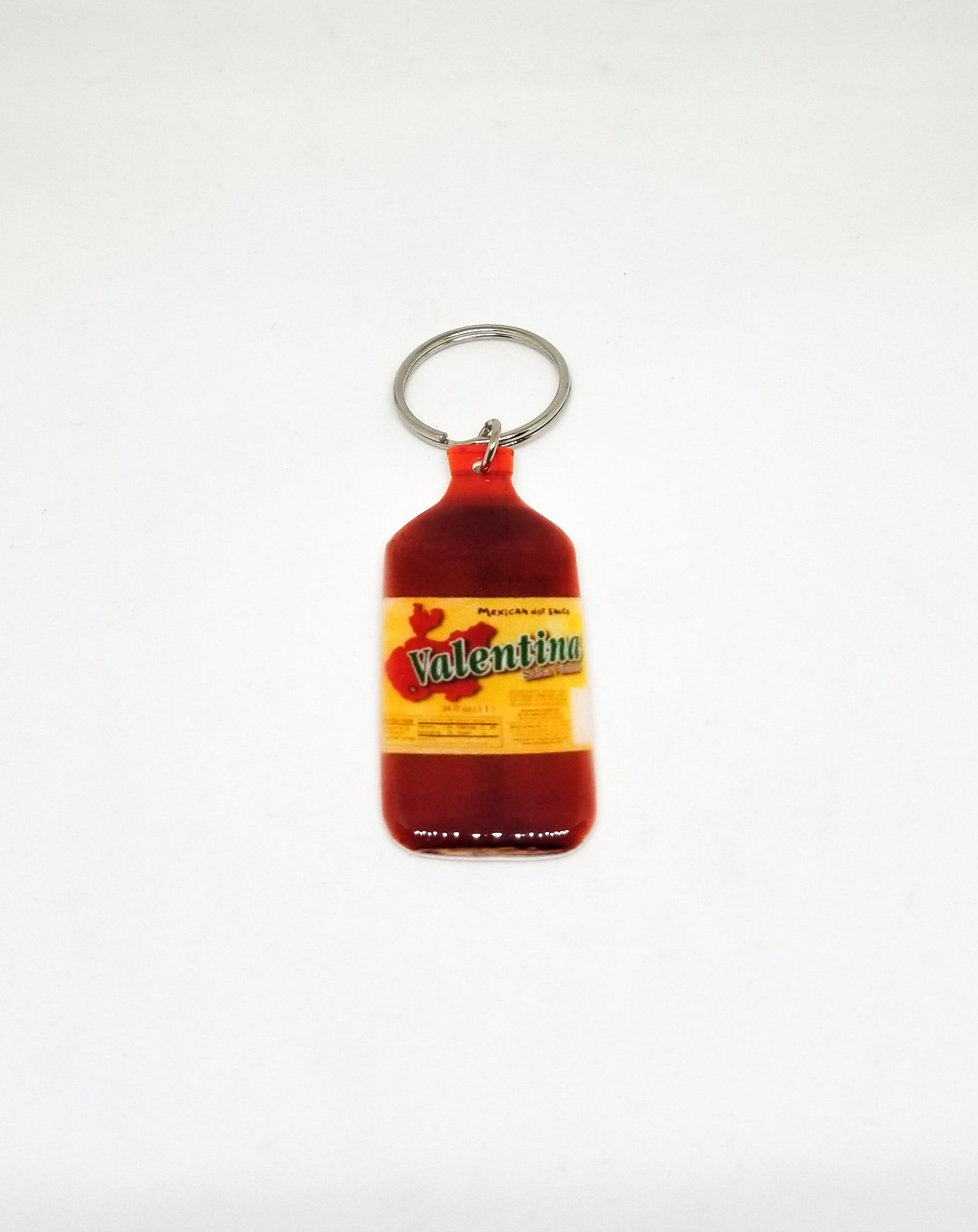 Valentina hot sauce keychain latinx Etsy