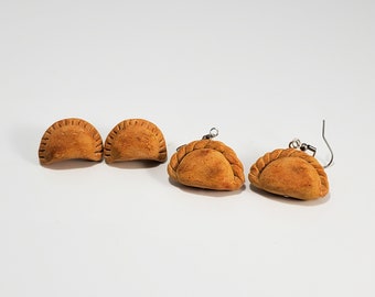 Empanada earrings (food earrings, empanada studs)