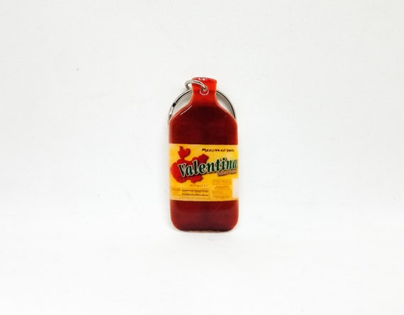 valentina hot sauce keychain latinx etsy