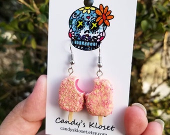 strawberry shortcake popsicle earrings (dessert earrings, ice cream earrings, popsicle earrings)