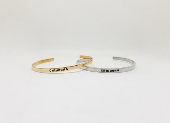 chingona skinny cuff bracelet- silver,gold, rose gold(chingona bracelet, chingona bangle)