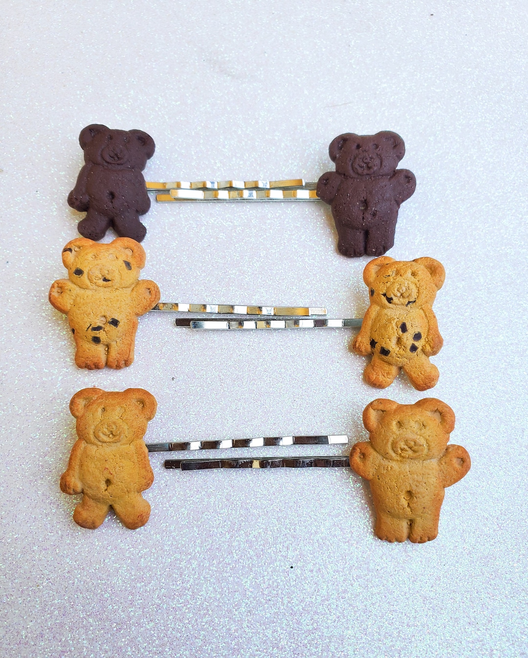 Teddy Graham Bobby Pins (teddy Graham Cracker Hairbows, Teddy Graham Hair Clips, Cookie Hair Clips) - Etsy